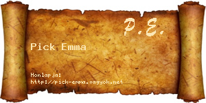 Pick Emma névjegykártya